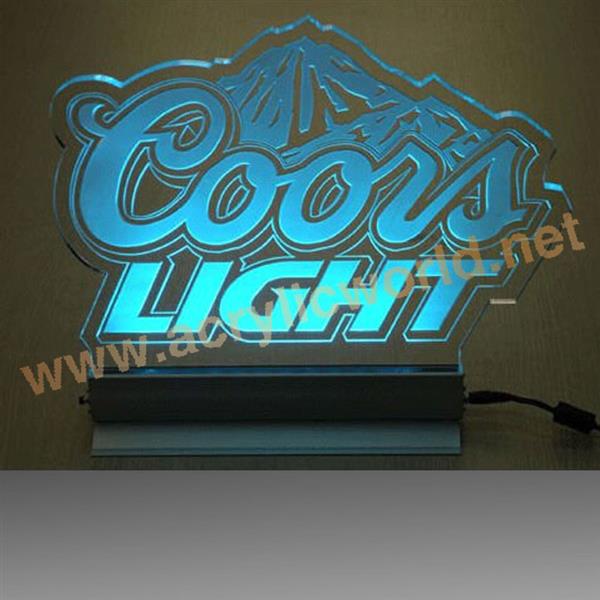 customized edge lit signs with blue led lights